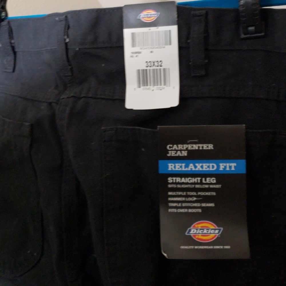 Mens Carpenter Jean Dickies Black Work Pants NWT
